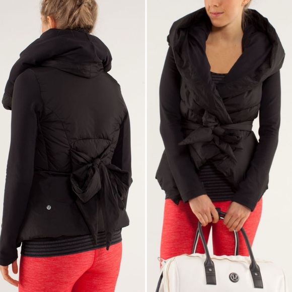 lululemon athletica Jackets & Blazers - Lululemon 🦄 RARE Down To The Studio Goose Down Puffer Jacket Waist Tie Black 8